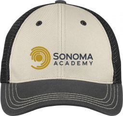 District Tri-Tone Mesh Back Cap, Sandstone/Charcoal/Black